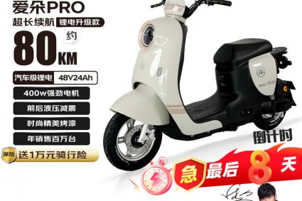 2025款爱玛爱朵PRO锂电版长续航大踏板电动自行车